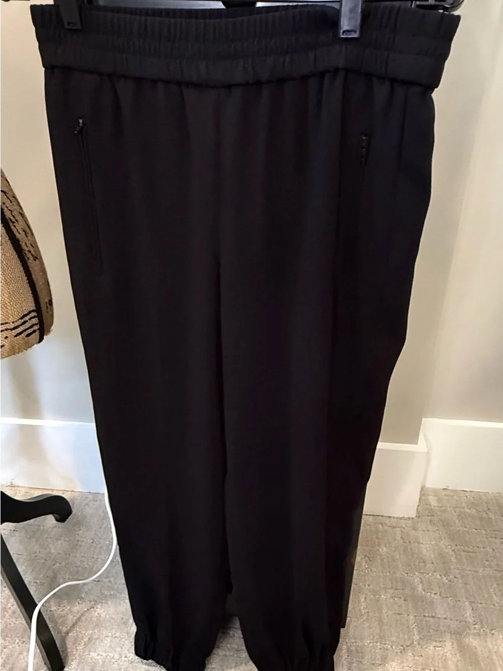 Tory Burch Black Elastic-Waist Jogger Pants